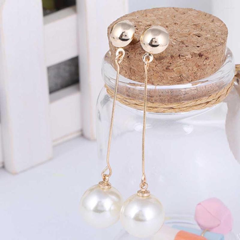 

Backs Earrings JIOFREE Long Simulated Pearl Clip On For Women Without Piercing No Hole Fashion Gift