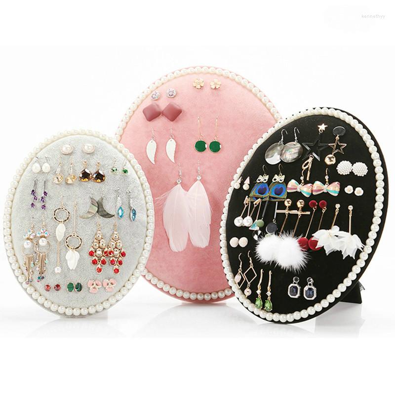 

Jewelry Pouches High-End Velvet Display Rack Oval Earrings Necklace Pendant