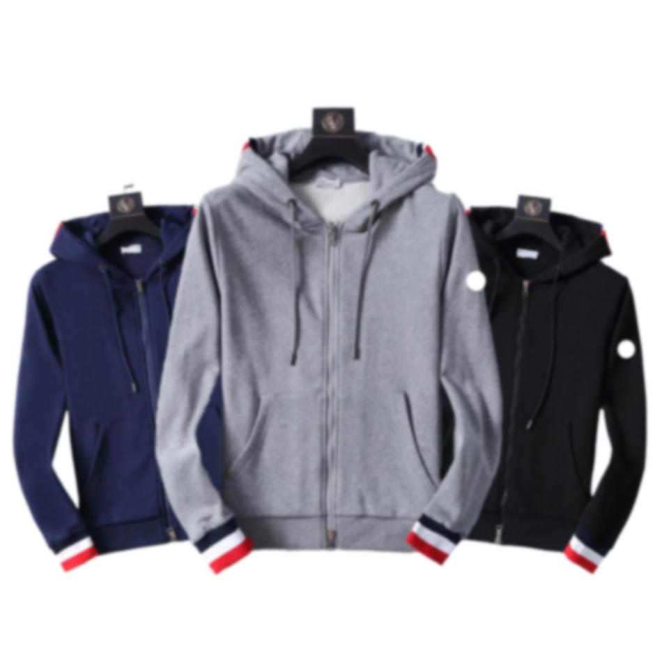 

Mens Hoodies French brand Designer Sweatshirt Embroidered Letter Badge zip Womens Hoodie 3Color, Dark black