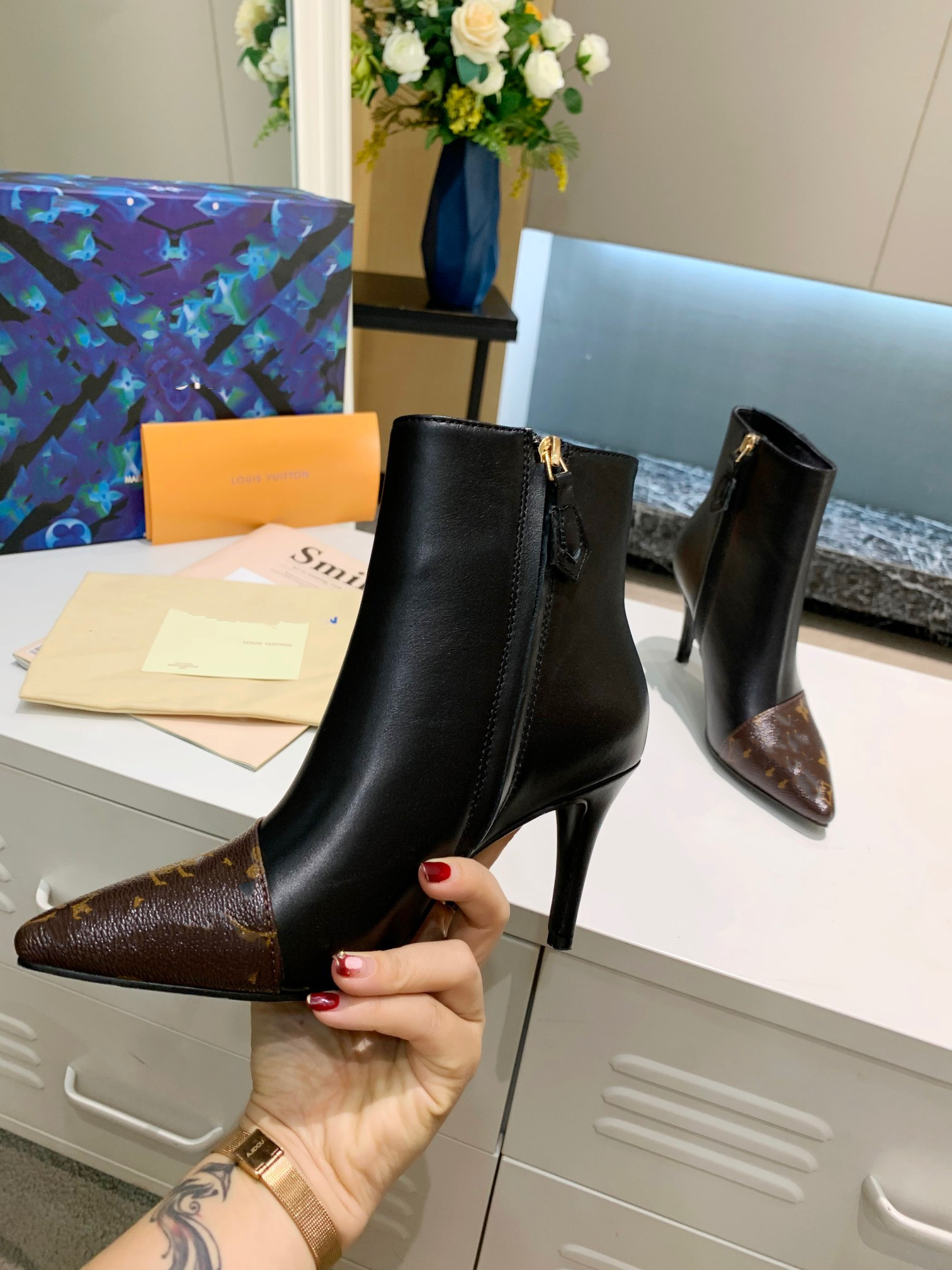 

Designer Martin Desert Boot High Heels Ankle Boots Women Leather Boots Vintage Print Jacquard Textile Classic Platform Flat Boot Outsole Shoe 0523, 01