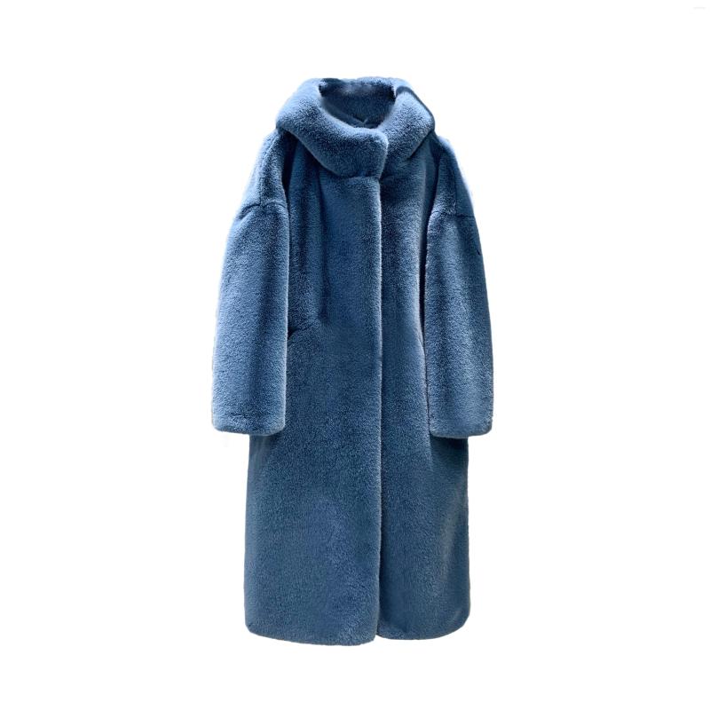 

Women' Fur Imitation Mink Coat Female Long Section Loose Thick Warm Artificial, Blue
