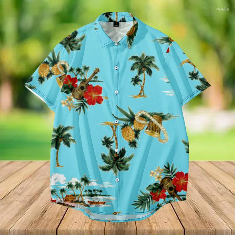 

Men's Casual Shirts Factory Direct Latest Sale Red Short Sleeve Button Up Fashion Hawaii Floral Printed Plus Size Camisas Men's, Hawaiian style-12