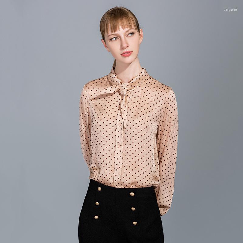 

Women' Blouses Retro Polka Dot Floral Silk Chiffon Office Blouse Womens Tops And 2022 Elegant Vintage Sexy Boho Long Sleeve Plus Size, Pink
