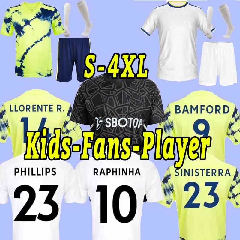 

XXXL 4XL 22/23 BAMFORD soccer jerseys 2022 2023 Adams Aaronson HARRISON Llorente Leeds Unitedes Sinisterra JAMES men kids Kit football shirt player versikon UTD, Away