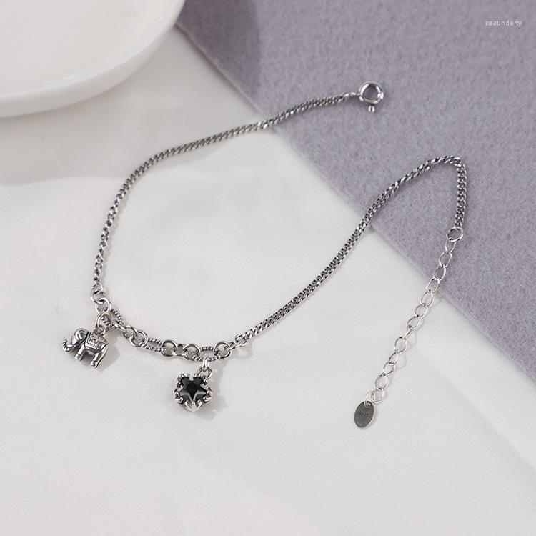 

Anklets Fashion Quality Designer Real 925 Sterling Silver Elephant Pendant Ankle Bracelet Statement Women Anklet