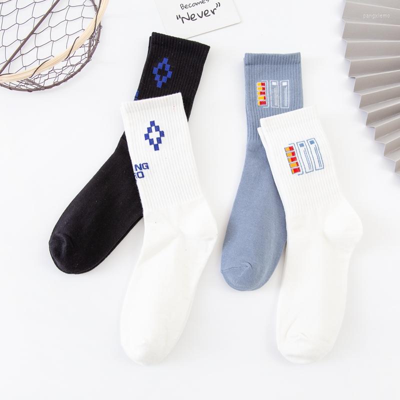 

Men's Socks Trends Personality Geometric Printing Gaoluokou Letter Sports Unisex Skateboard Street Hip Hop, Lw1597