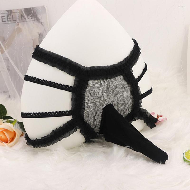 

Underpants Mens Hollow Sexy Sissy Panties LaceBikini Pouch G-String Thongs Men Low Rise Brief Underwear Tanga Hombre, Red