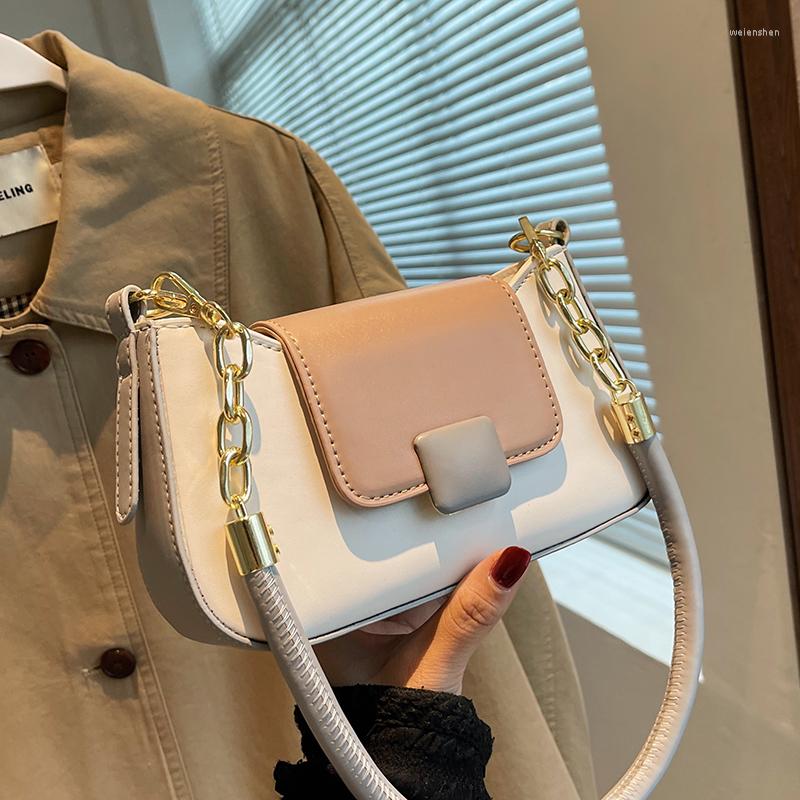 

Evening Bags Women Fashion Panelled Shoulder Bag Female High-Quality Design All-Match Underarm Trendy Chic Chian Square, Black