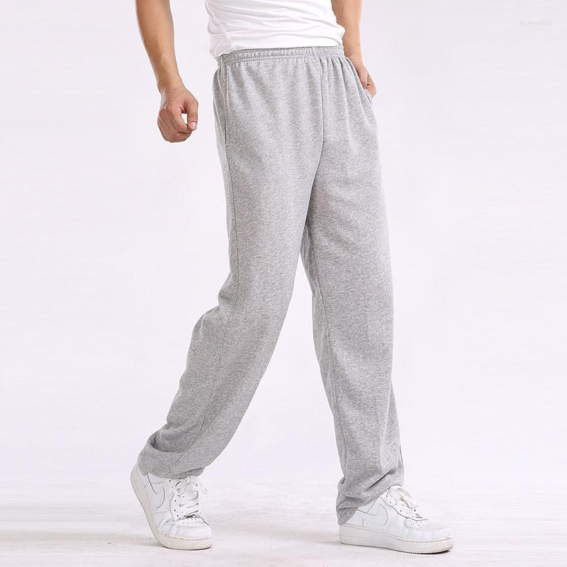 

Men's Pants Spring Autumn Men Baggy Loose SweatPants Trousers Solid Color Elastic Cotton Casual Straight, Black