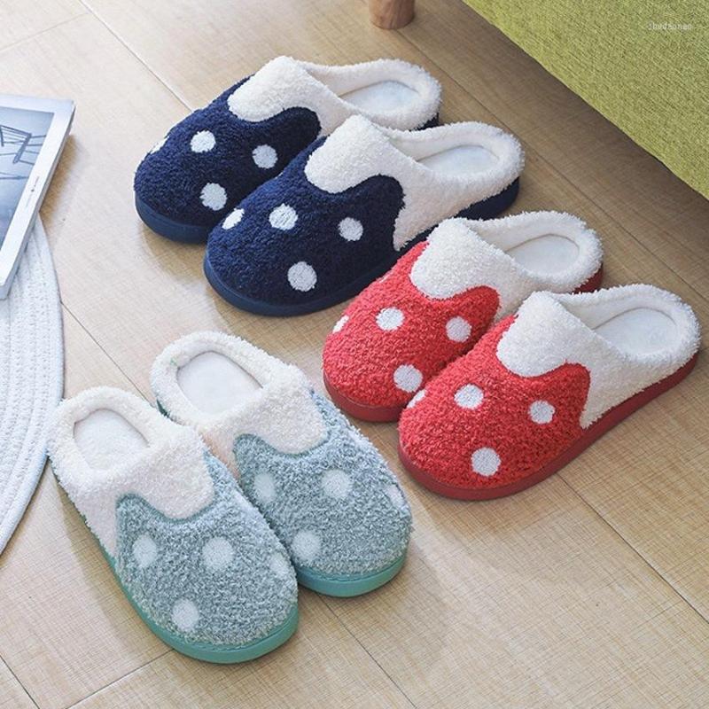 

Slippers Soft Home Women Indoor Warm Plush Lovers House Slipper Anti Slip Autumn Winter Sliders Shoes Fuzzy Slides Scarpe Donna, Navy