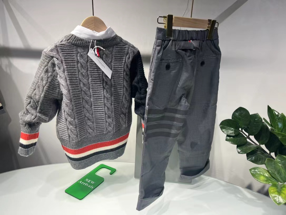 

autumn kid boy black clothing sets sweater and pants fashion designer baby girl grey shirts boutique clothes