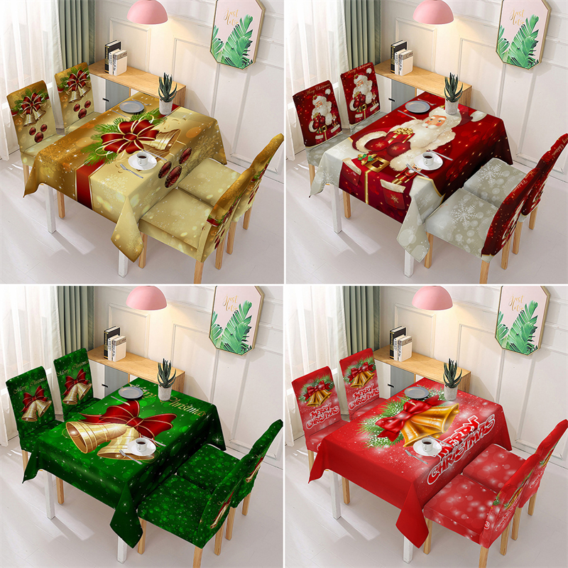 

Christmas printed absorbent tablecloth stretch one-piece chair cover party decoration