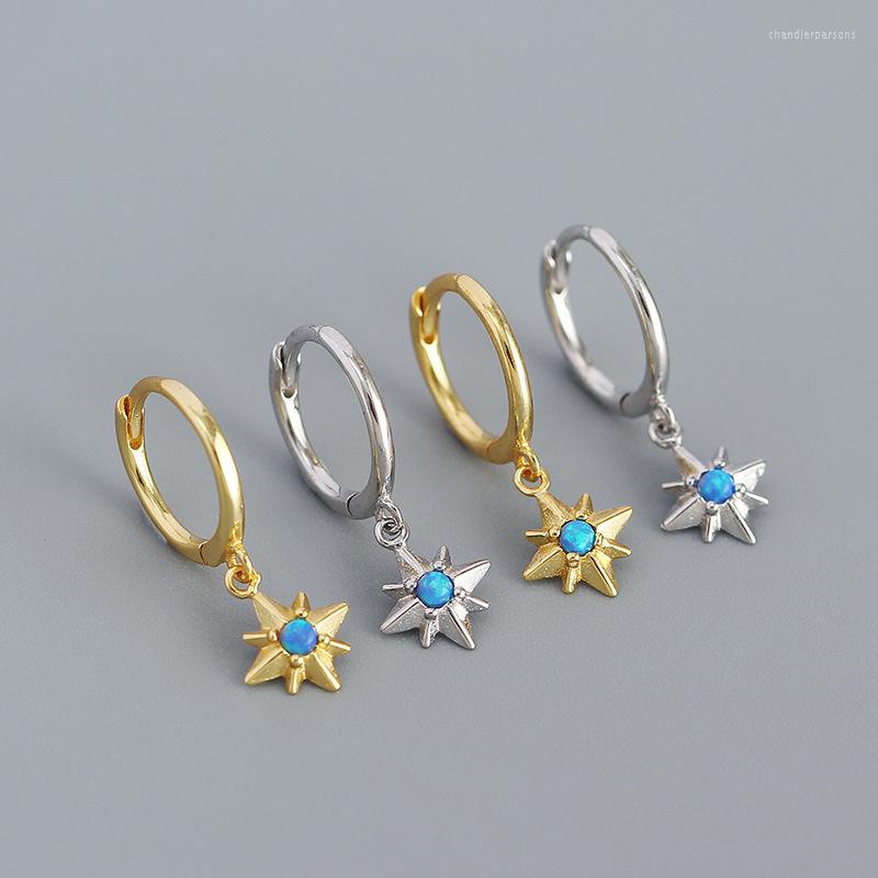

Stud Earrings Sterling Silver 925 Octagonal Star Opal Hoops For Women 2022 Trend Geometric Dangle Earing Wedding Accessories Jewelry