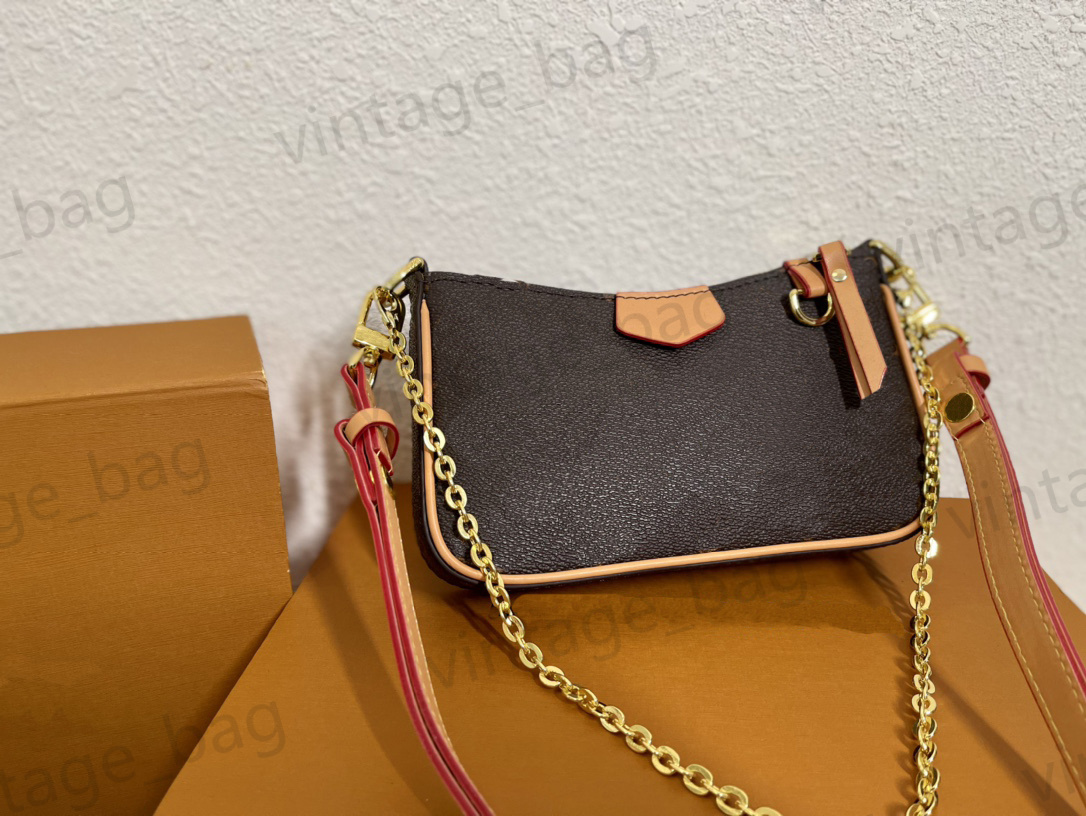 

Easy Pouch On Strap Women's Shoulder Bag Embossed Monograms pattern Empreinte Leather Purse Designer Handbags for Women, Black embossed 19cm