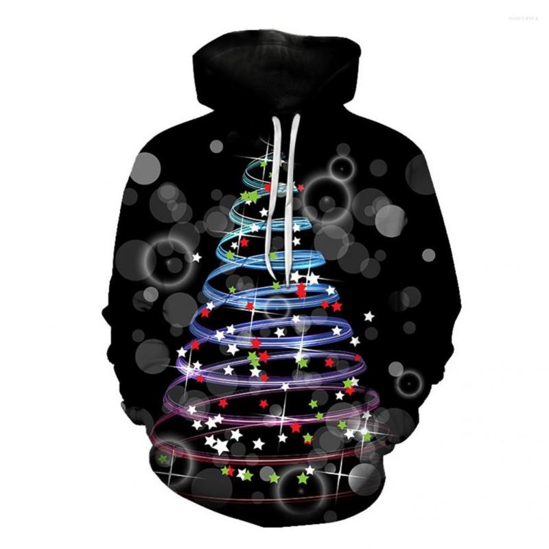 

Women's Hoodies Skin-friendly Chic Christmas Tree Print Couple Hoodie Men Women Loose Fit Festival Clothing, Red