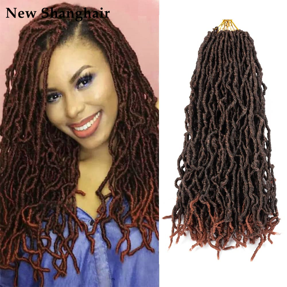 

18/24 Inch New Faux Locs Crochet Hair Soft Natural Braids Pre-looped Synthetic Afro Roots Braid For Black Women BS25, T1b-30
