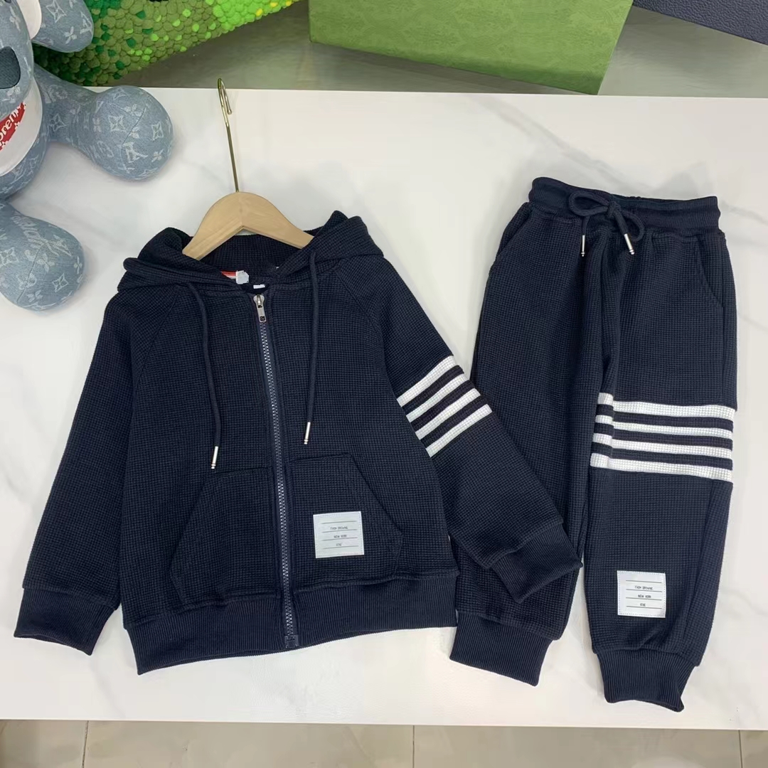 

autumn kid boy black clothing sets coat and pants fashion designer baby girl white boutique clothes