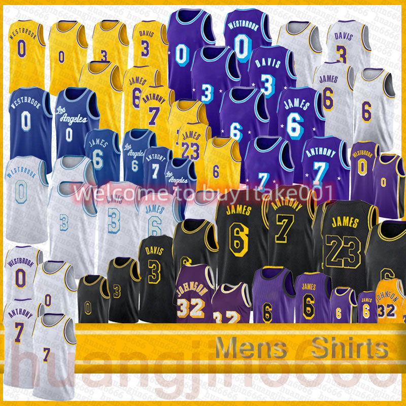 

Basketball Jerseys Wears Mens Size S- Lakers''Anthony 3 Davis Jerseys 6 LeBron 23 James Carmelo 7 Anthony Russell 0 Westbrook Black Mam, Men(hu ren)
