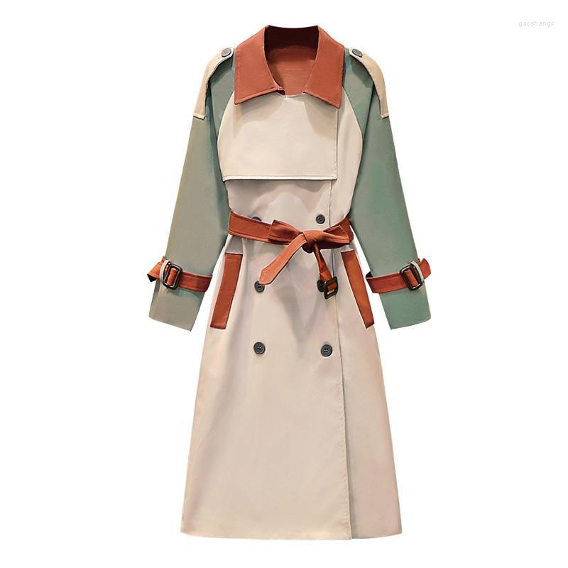 

Women' Trench Coats Spring Women' Coat 2022 Female Jackets Ladies Windbreaker Autumn Casual Outerwear Splicing Plus Size Women Top, Photo color