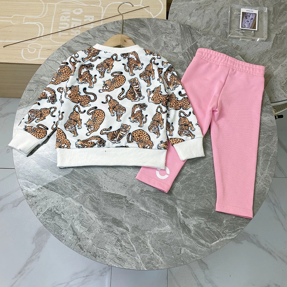 

Brand Designer Children Clothes Girls Sets Autumn Fashion Cartoon Kids Pullover Sweatshirts Suit Baby Boys Clothing 2 Piece Set, White