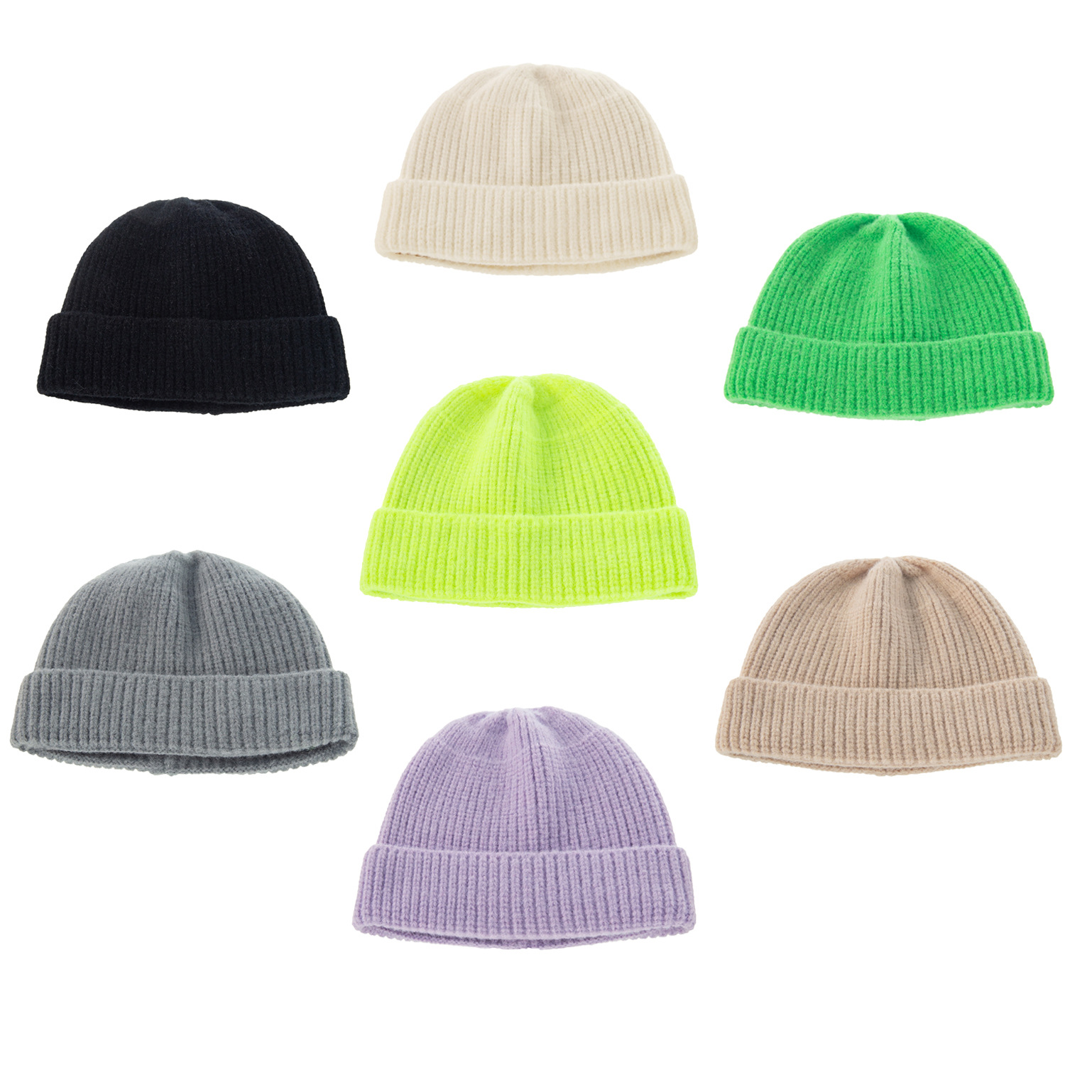 

Seven Color Designer Thick Warm Winter Bean Hat Knitted Windproof Hat Stretched Soft A0790
