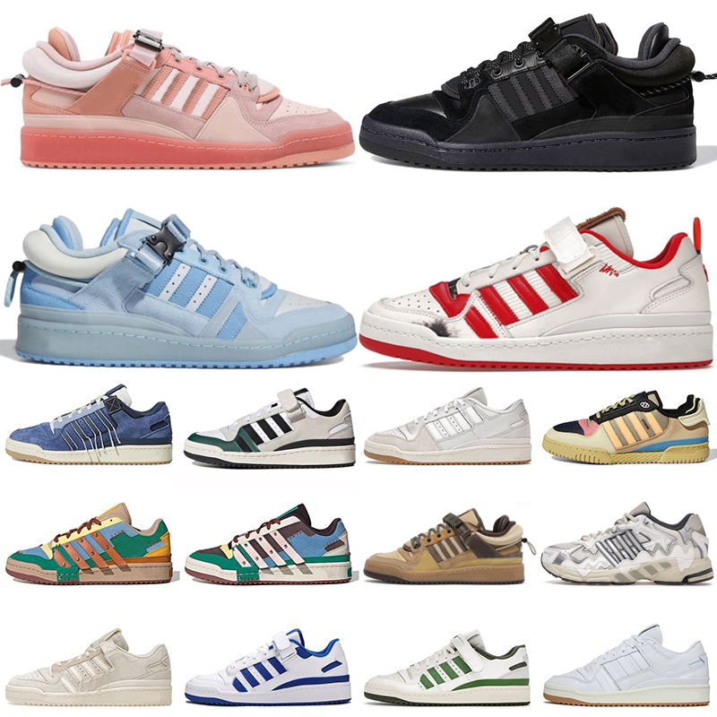 

Bad Bunny Forum 84 Low Outdoors Casual Shoes Buckle Cream Yellow Blue Tint Easter Egg women mens trainers Designer Outdoor Sports Sneakers, 9 denim blue