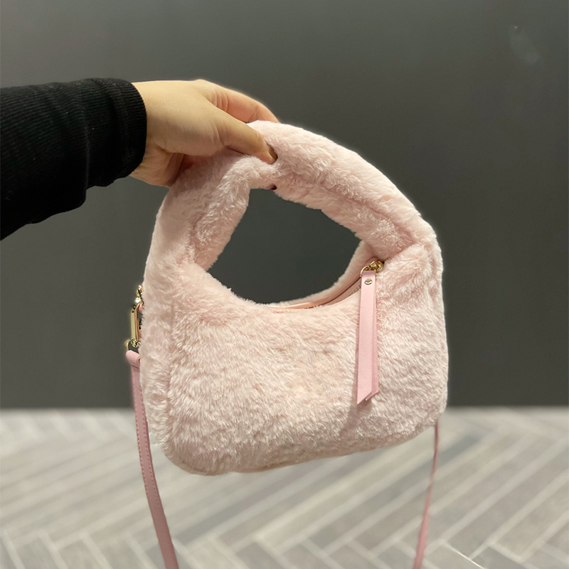 

new fashion designer bags classic womens luxury handbag women's shoulder bag hobo handbags plush wallet purse autumn and winter crossbody bag with box, White