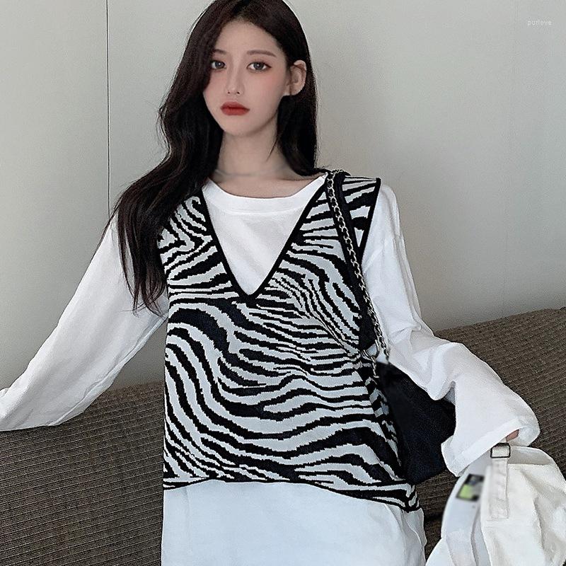 

Women's Vests Autumn Winter Women Sweater Knitted Vest Casual Sleeveless Vintage V Neck Jumper Cute Pullover, Picture shown