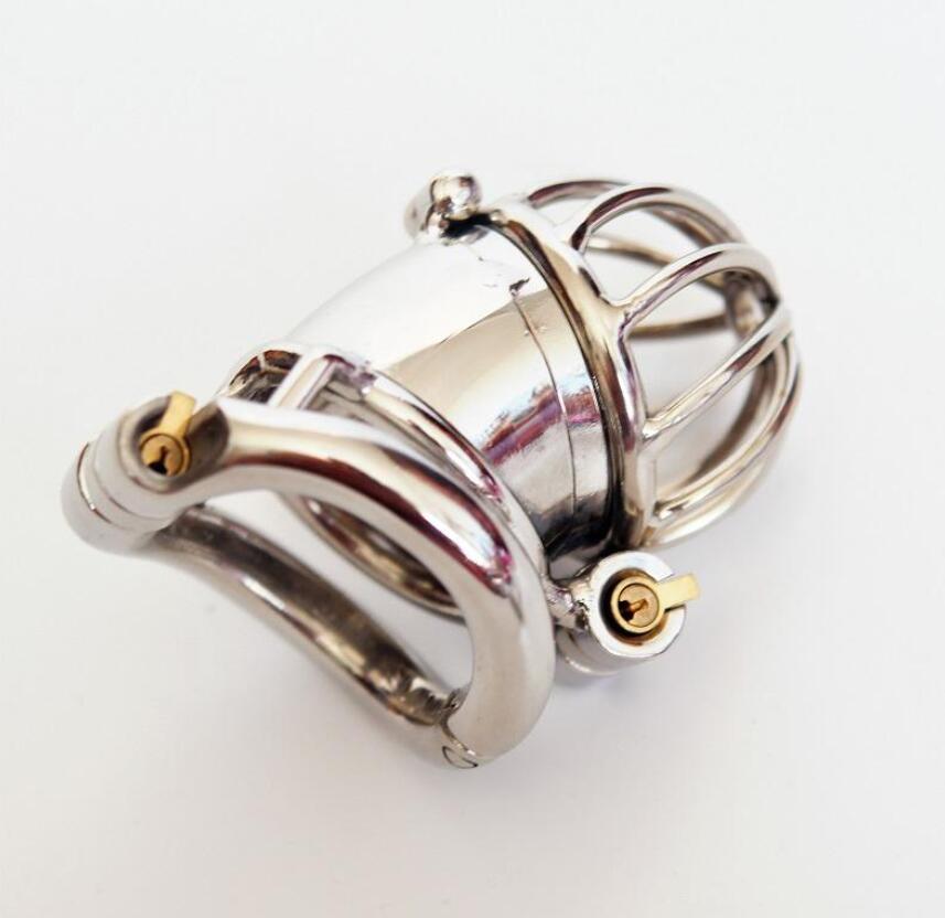 

2022 Chastity Devices China Double Lock 65Mm Male Chastity Device Cock Cage Toys Men Sm Fetish Sex Game