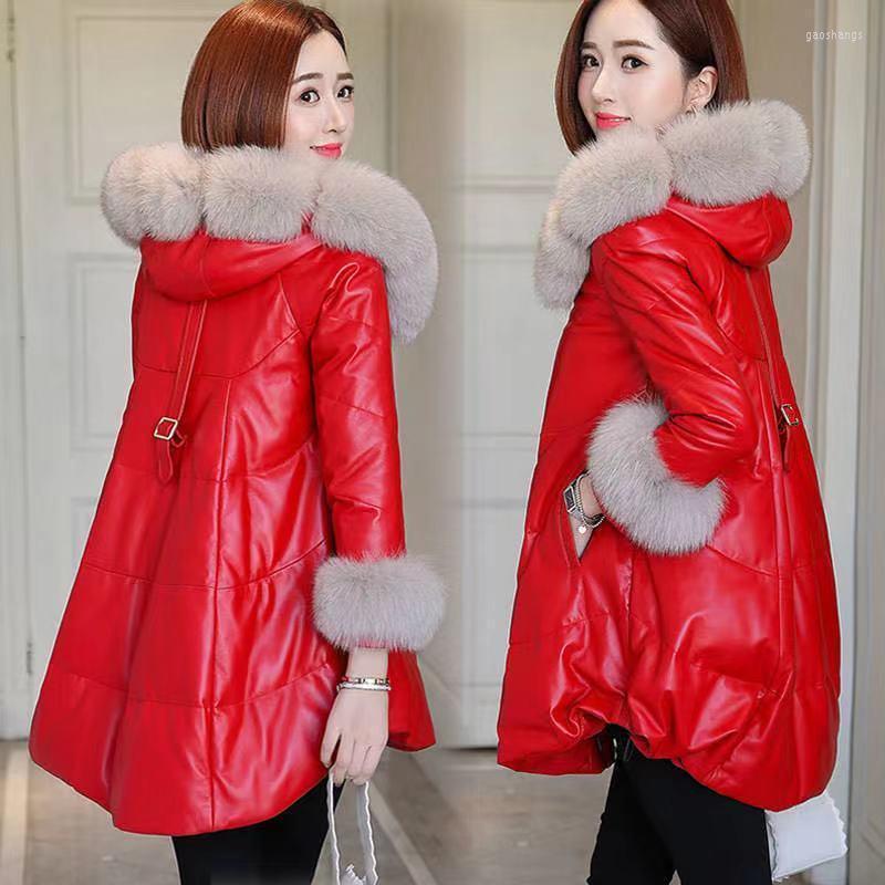 

Women's Leather Fur Coat Women's Sheepskin Down Jacket Foreign Style 2022 Small Medium And Long Imitation & Faux, Black