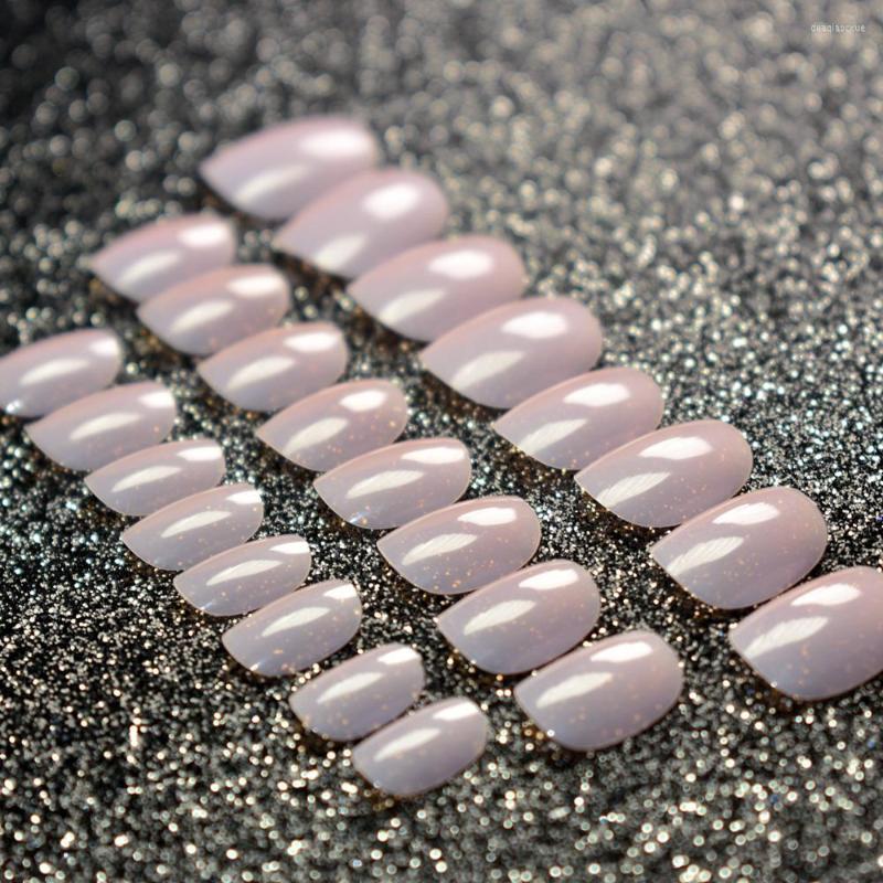 

False Nails Arrival 24pcs Nude Pink Children Fake Clear Light Short Full Cover Tips For Kids, 085k