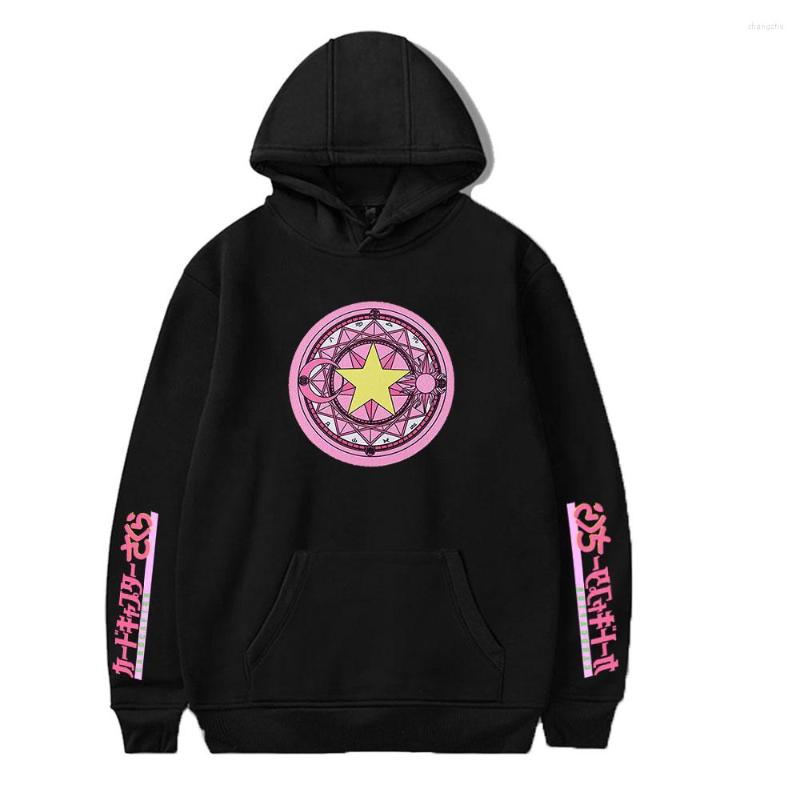 

Women's Hoodies Cardcaptor Sakura Merch 2D Fashion Long Sleeve Streetwear Hooded Sweatshirts Women/Men Harajuku Casual Hoodie, Black