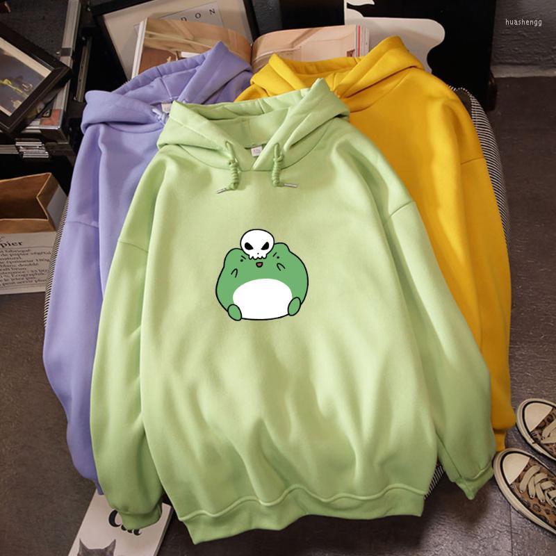 

Women' Hoodies Mens Casual Hoody Hooded Sweatshirts Hoodi Oversize Thick Women Hoodie Drawstring Korean Cute Frog Skull Winter Clothes, Green