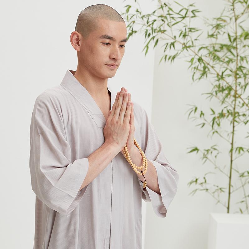 

Ethnic Clothing Ciyuan Hidden Door Placket Monk Clothes Cool Thin In Summer Men's And Women's Small Coat Short Suit Meditation