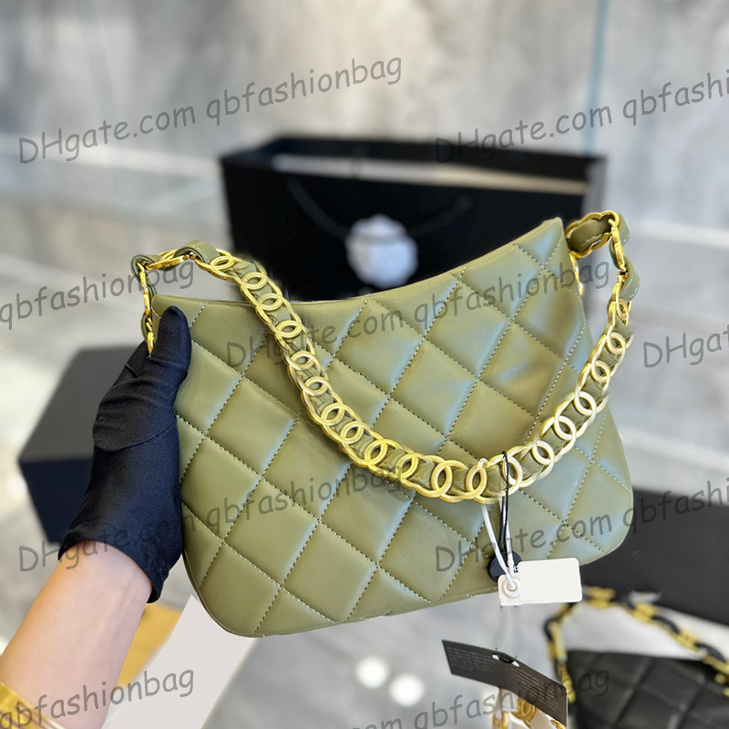 

22K French Womens Designer Classic Hobo Bags Real Leather Green Black White Underarm Ladies Daily Mini Handbags Outdoor Sacoche Large Capacity Wallet Purse 22CM, Box
