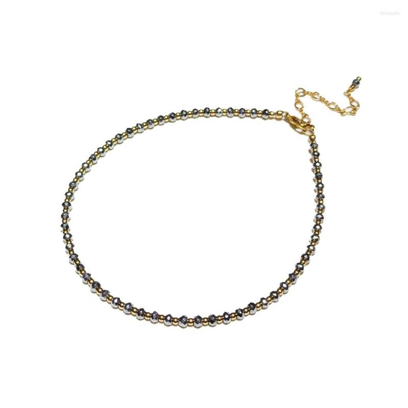 

Anklets Lii Ji Silver Color Hematite 14K Gold Filled Anklet Bracelet 24 5cm Minimal Jewelry