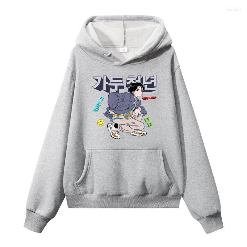 

Men' Hoodies Hip Hop Hoodie Sweatshirt Cartoon Korean Print Streetwear Pullover Harajuku Cotton Hooded 2022 Men Autumn Sweat Shirt, White