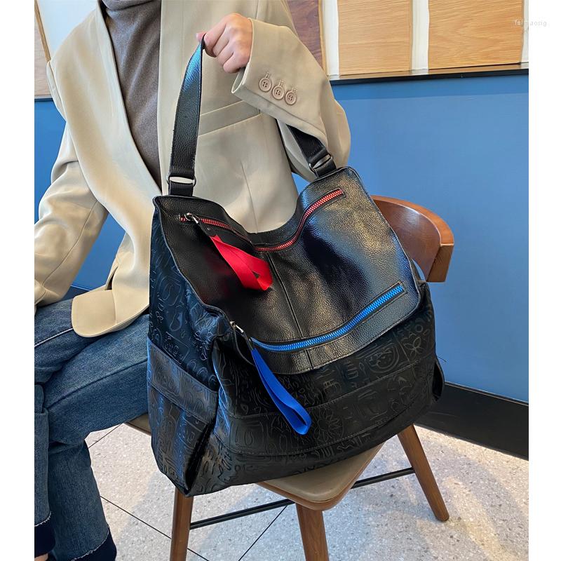 

Evening Bags Designer Handbags High Quality Shopper Bag 41cm Large Capacity Soft Split Leather Purses Crossbody Shoulder Luxury Bolsos, Black