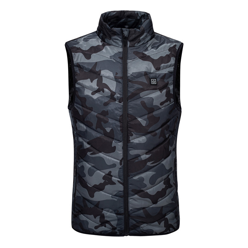 

Men's Vests Korean Four Zone USB Warm Electric Clothing Heating Vest Men'S And Women'S Fishing Boy Coat 220930, Four zone camouflage