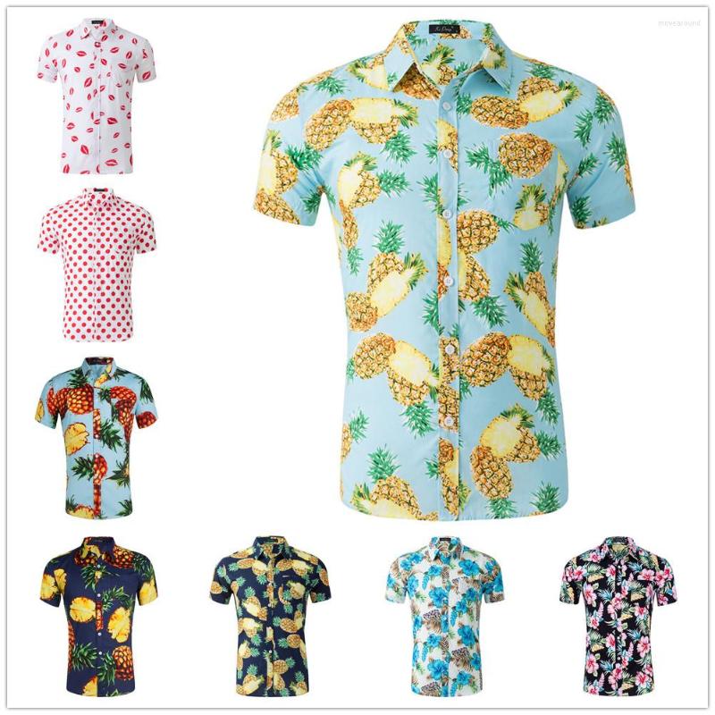 

Men' Casual Shirts 2022 Arrival Short Shirt For Men' Novelty Button Down Dress 3D Pattern Cotton Poplin Summer Hawaiian Tops Camisa, 23