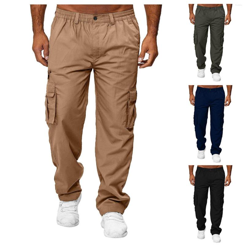 

Men's Pants Men's Cargo Sports Casual Jogging Trousers Pocket Lightweight Hiking Work Long Outdoor Masculina Loose Clothing, Balck