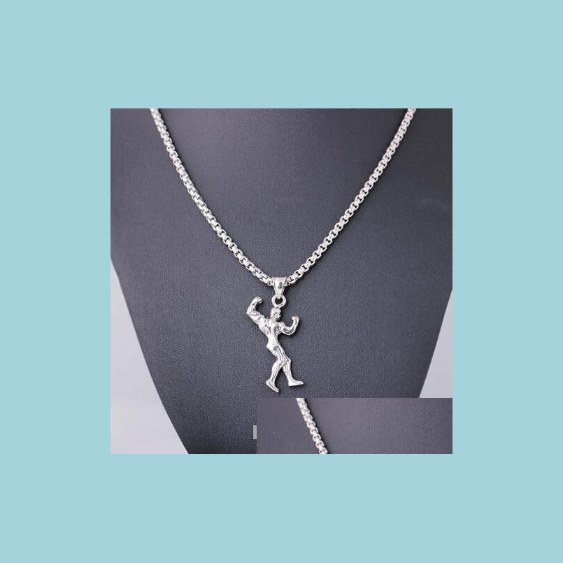 

Pendant Necklaces Bodybuilders Muscar Man Pendant Necklace Sier Color Fashion Fitness Jewelry Cool Body Building Necklace Carshop2006 Dhpj5