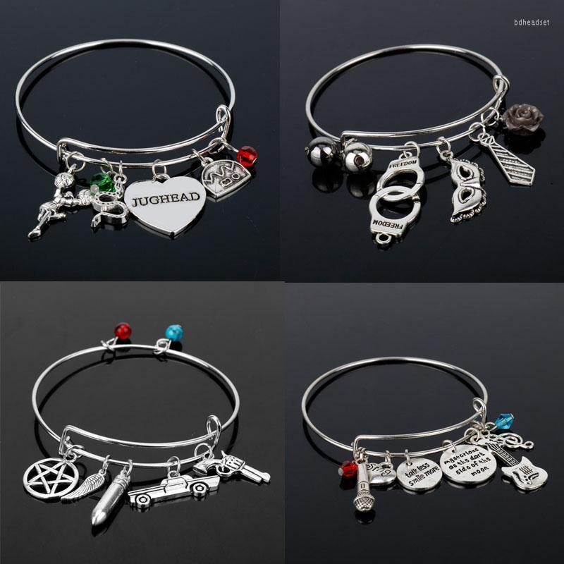 

Bangle Movie 50 Fifty Shades Of Grey Bangles Fashion Supernatural Riverdale Charm Bracelet Accessory Metal Adjustable Wristband