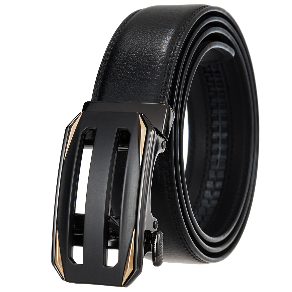 

Designed Genuine Leather Men Belt with Adjustable Casual Automatic Buckle Leather Belt, With box