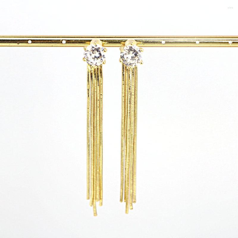 

Stud Earrings 5Pairs Luxury Zircon Golden Tassel Long Gold For Woman 2022 Korean Fashion Jewelry Goth Girls Elegant Accessories