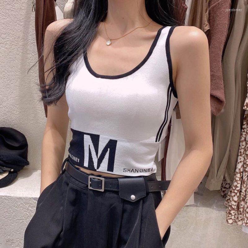 

Women's Tanks 21 Summer Short Panelled Tank Tops Women Sexy Girls Camisole U-neck Sleeveless T Shirt Female Basic Camis Streetwear, Beige