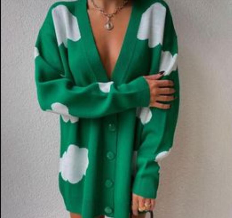 

Women Cardigan V-Neck Sweater Spring Autumn Winter Female Long Sleeve Wool Knitted Solid Soft, 08