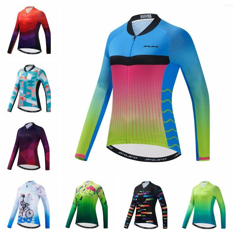 

Racing Jackets 2022 Cycling Jersey Long Sleeve Women Bike MTB Top Maillot Female Road Mountain Shirt Clothing Fall Autumn Clothes Pink Green, 34
