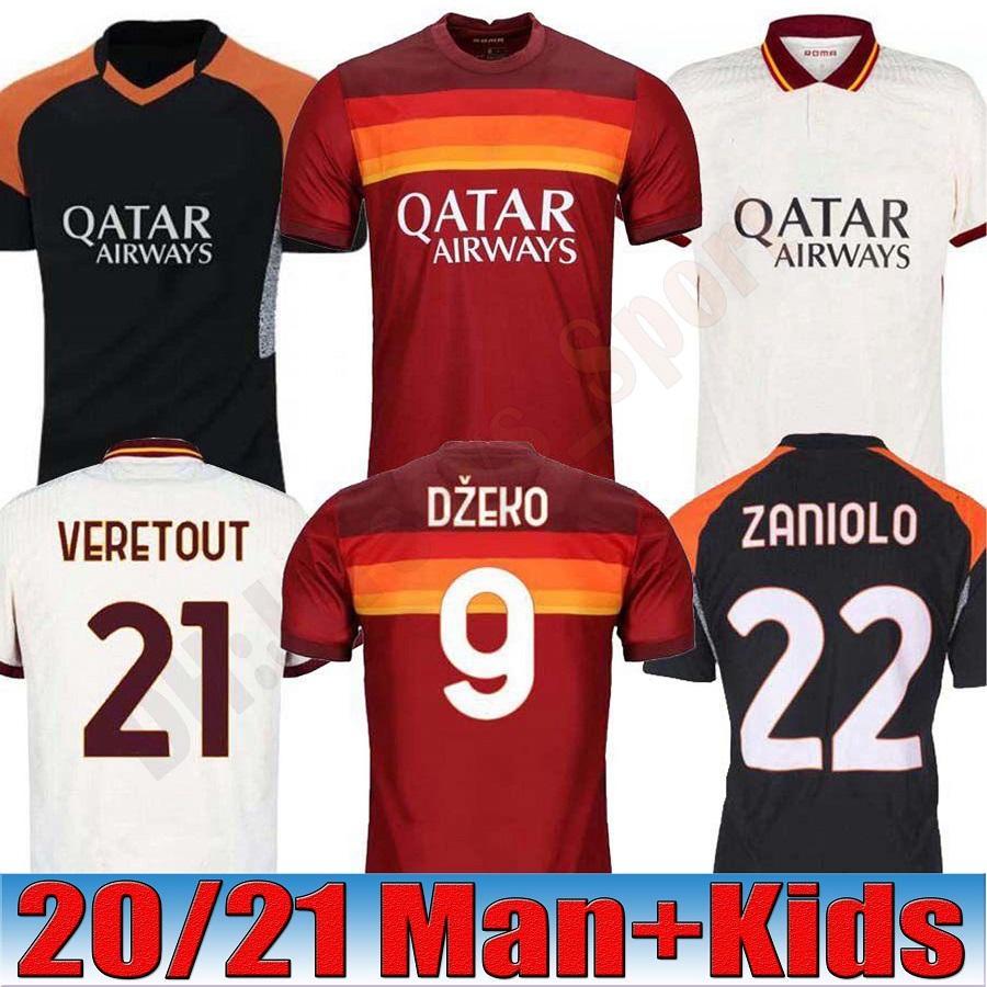 

Soccer jerseys 2020 AS DE ROSSI ROMA DZEKO ZANIOLO soccer jerseys 20 21 rome TOTTI PEROTTI KOLAROV football shirt set 2021 Men Kids kit unif, 20/21 third man