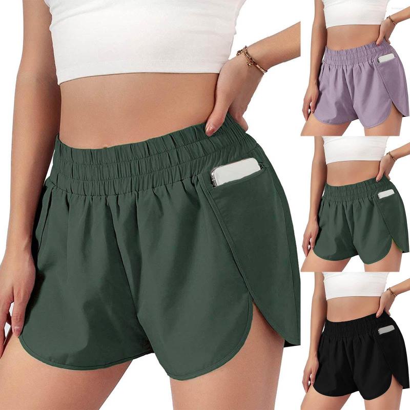 

Women' Shorts Women Loose Fitness Pants Sweatpants Solid Color Elastic High Waist Yoga With Pocket Purple/ Black/ Army Green